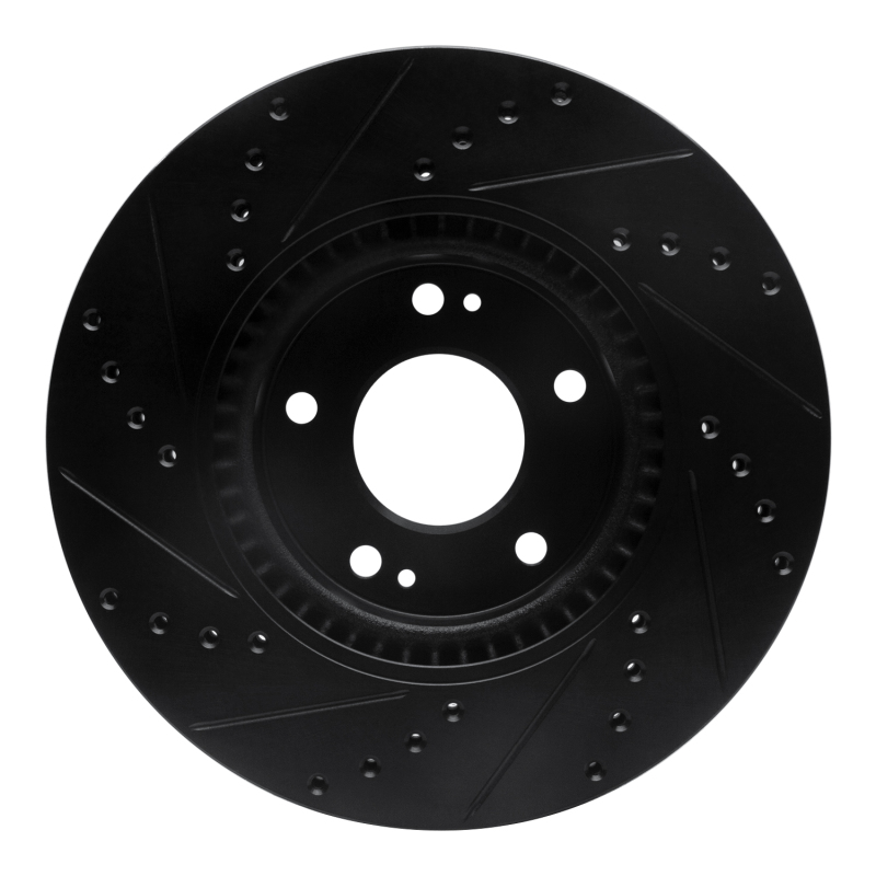 Kia Sportage Brake Rotor (1) - Front Right - R1 Concepts - Drilled & Slotted - Black - `12-`16